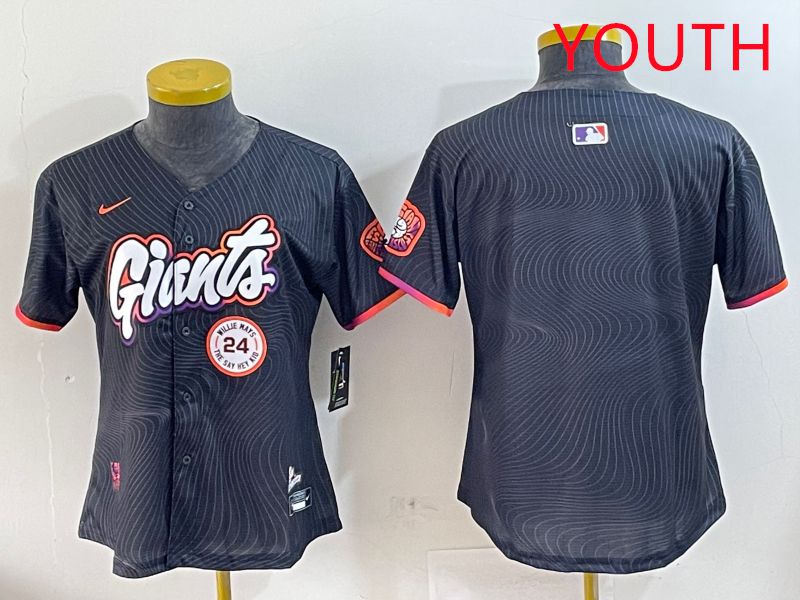 Youth San Francisco Giants Blank Black Second generation Joint Name 2025 Nike MLB Jersey style 4->youth mlb jersey->Youth Jersey
